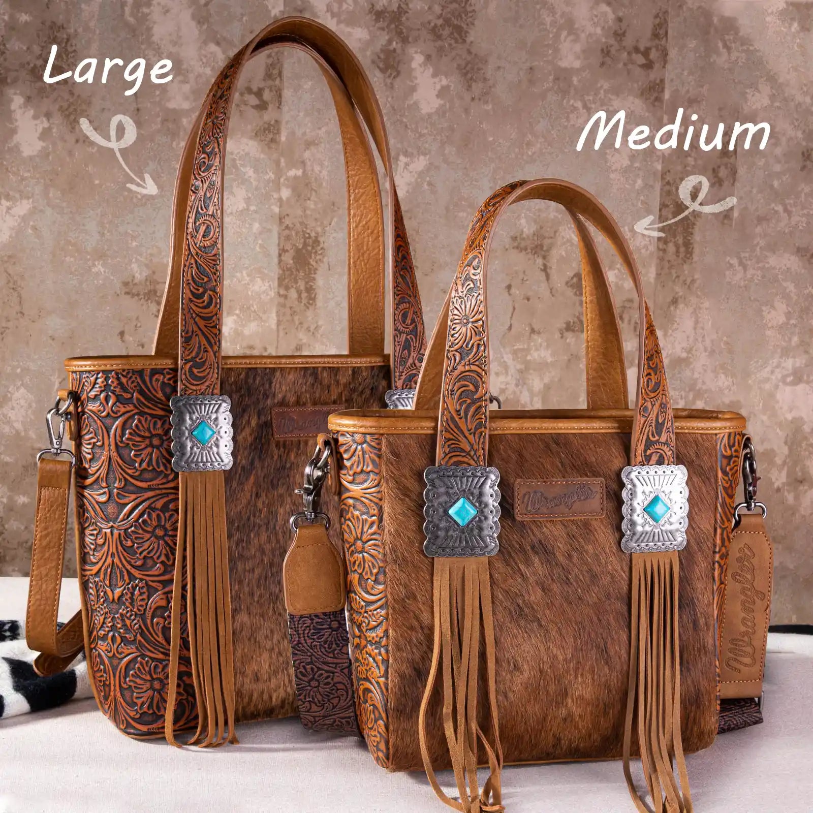 Wrangler Cowhide Fringe Concealed Carry Purse
