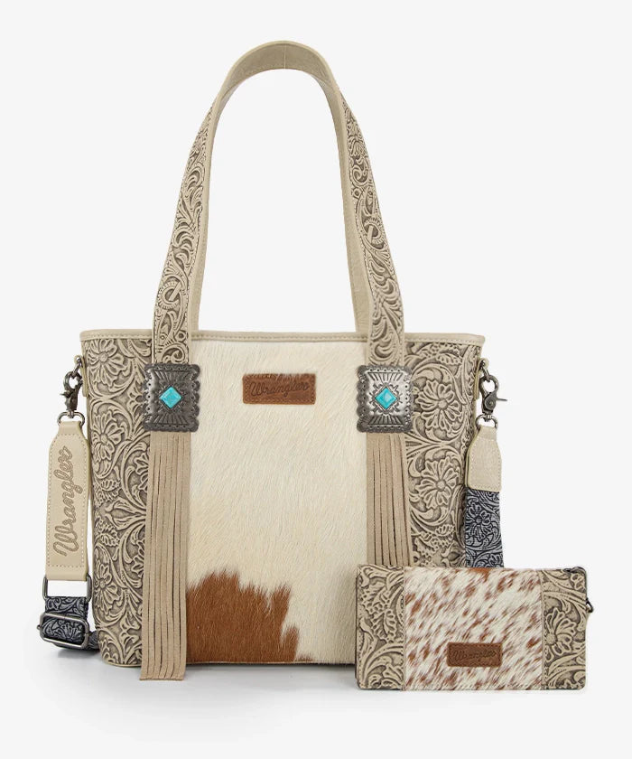 Wrangler Cowhide Fringe Concealed Carry Purse