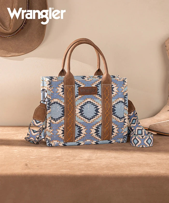 Wrangler Dual Sided Print Canvas Tote Bag