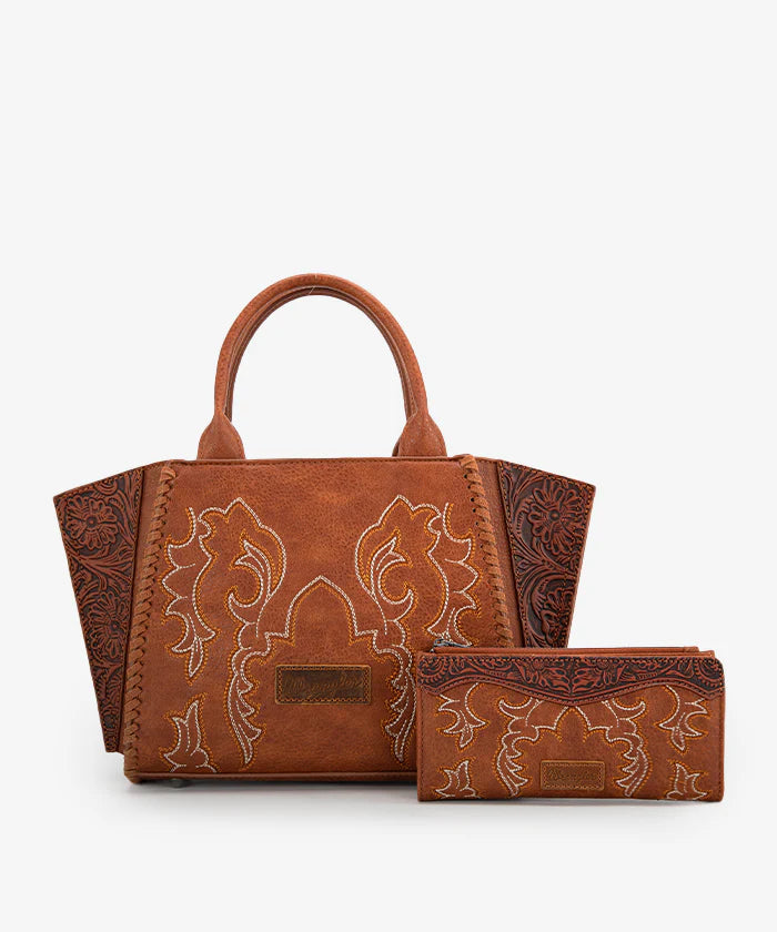 Wrangler Embroidered Boot Scroll Tote Bag Collection