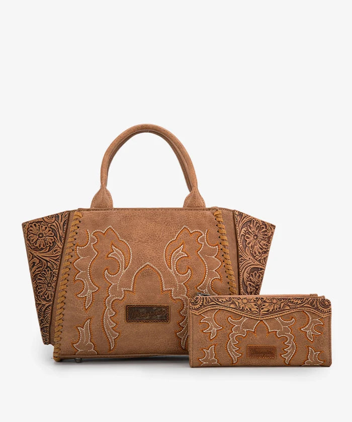 Wrangler Embroidered Boot Scroll Tote Bag Collection