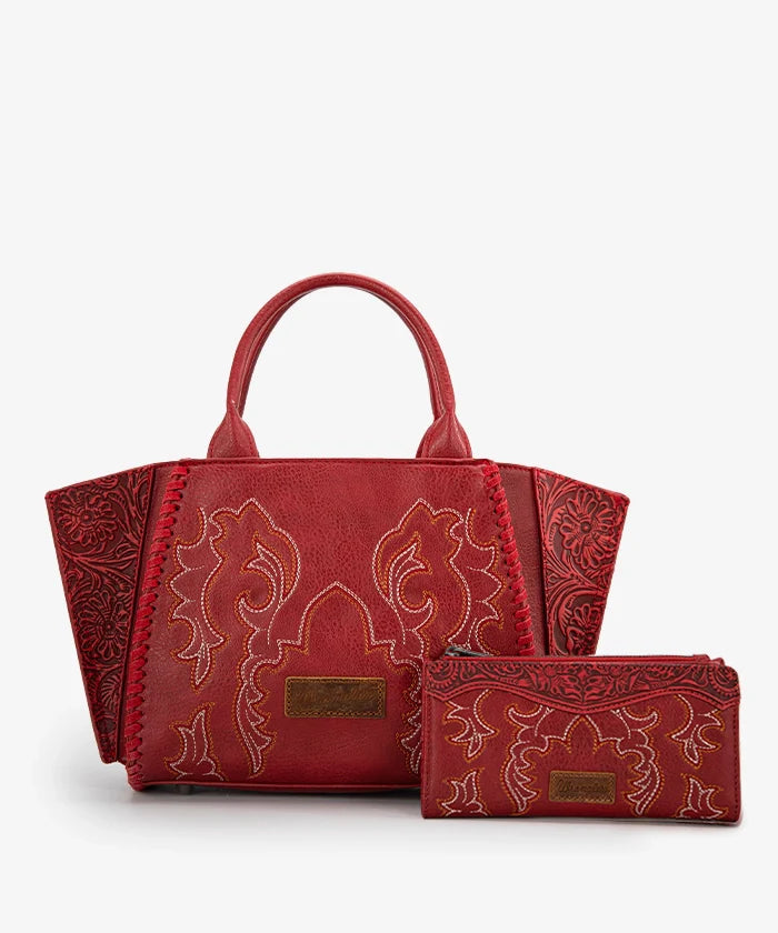 Wrangler Embroidered Boot Scroll Tote Bag Collection