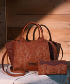 Wrangler Embroidered Boot Scroll Tote Bag Collection