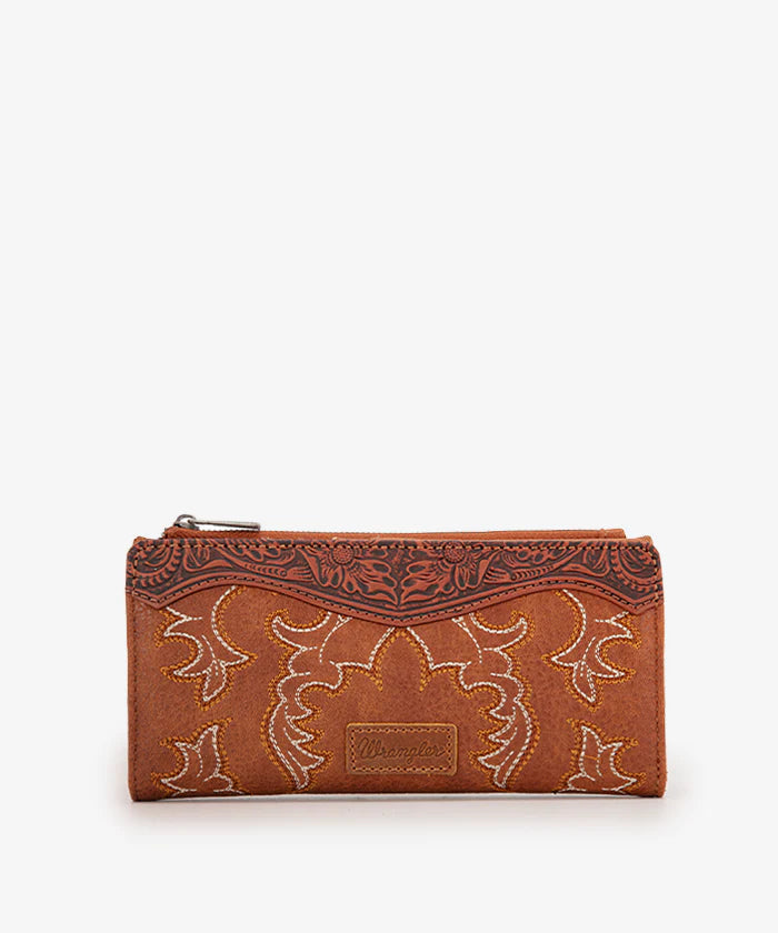 Wrangler Embroidered Boot Scroll Wallet