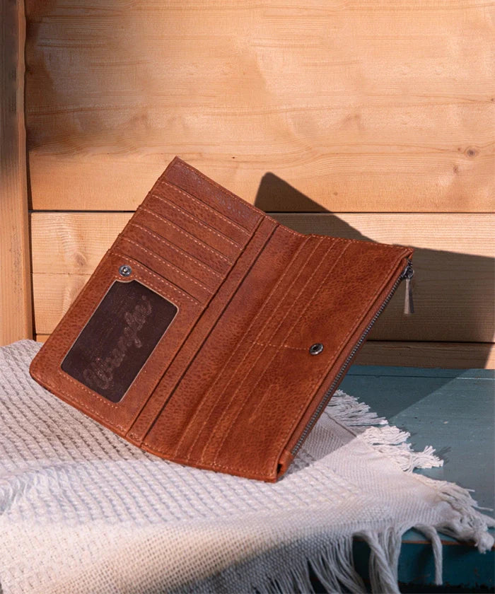 Wrangler Embroidered Boot Scroll Wallet