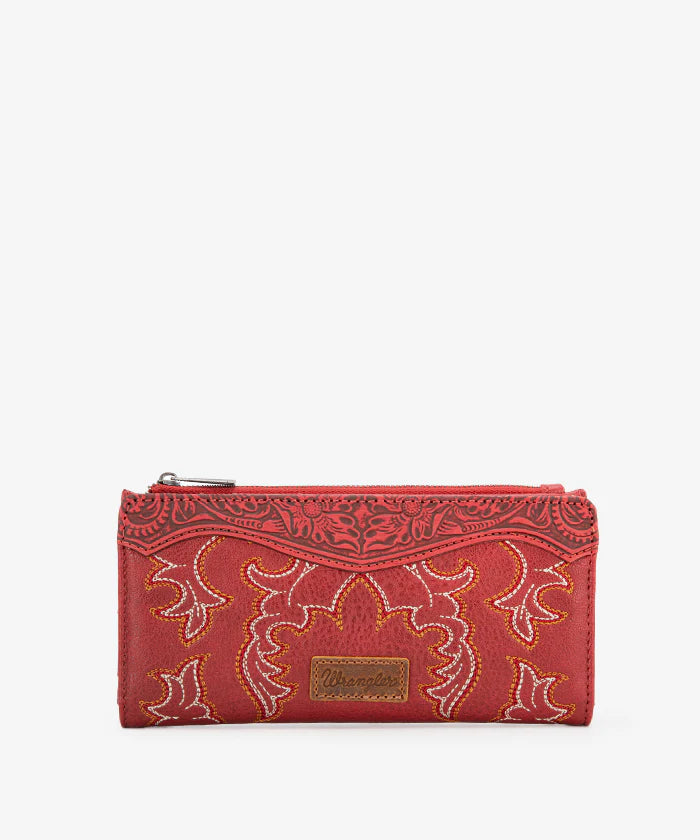 Wrangler Embroidered Boot Scroll Wallet