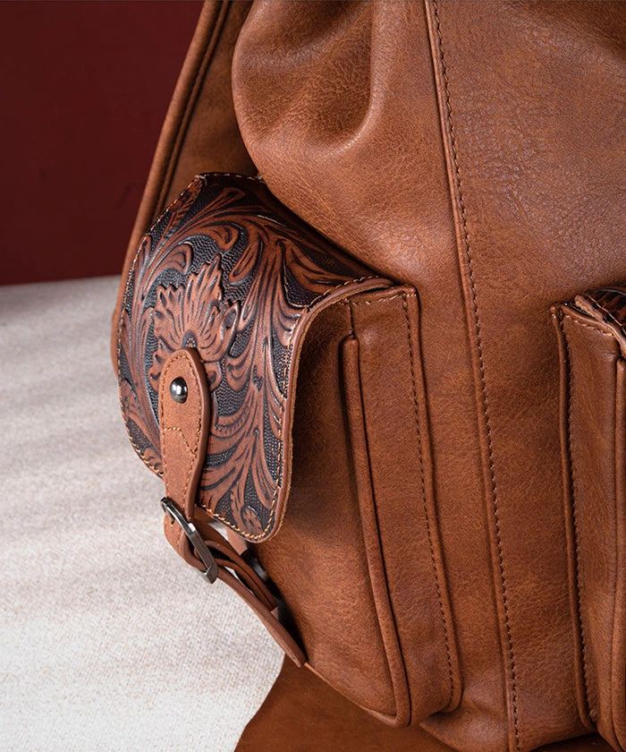 Wrangler Floral Tooled Concealed Carry Backpack