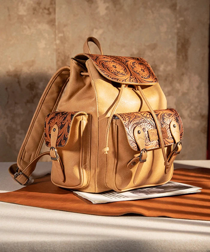 Wrangler Floral Tooled Concealed Carry Backpack