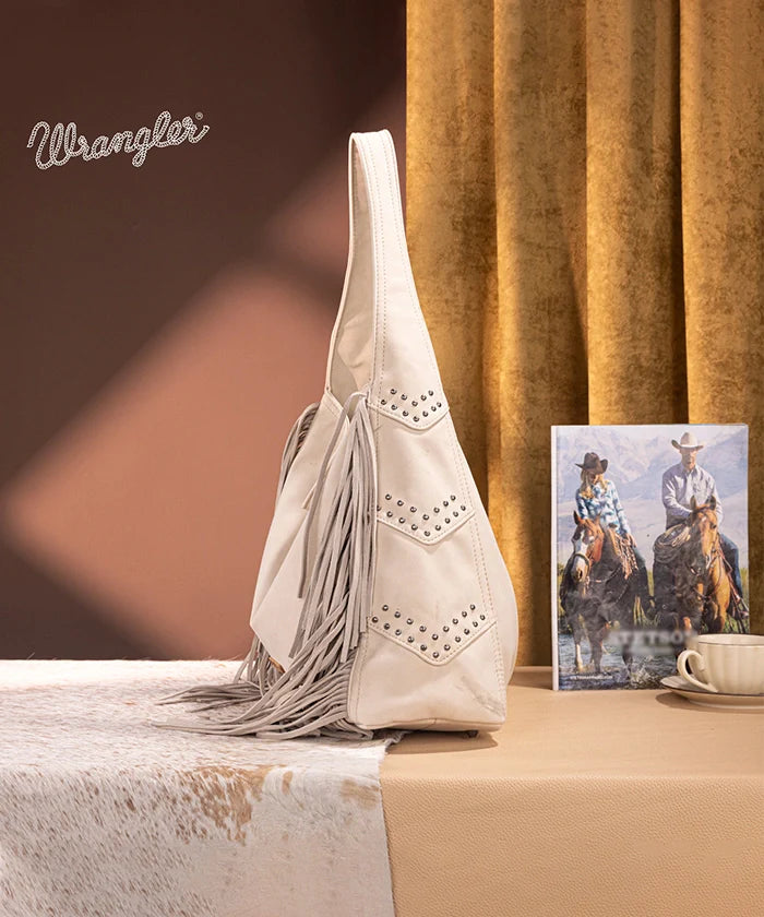 Wrangler Fringe Studded Hobo Bag