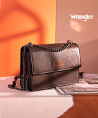 Wrangler Full-Grain Leather Flap Crossbody Purse