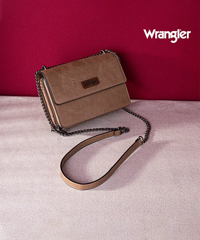 Wrangler Full-Grain Leather Flap Crossbody Purse