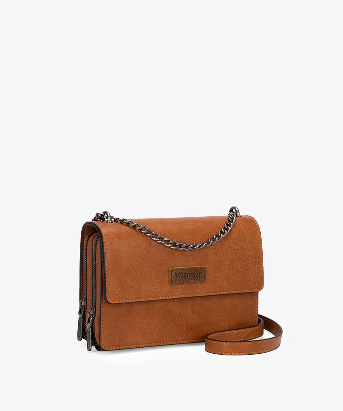 Wrangler Full-Grain Leather Flap Crossbody Purse