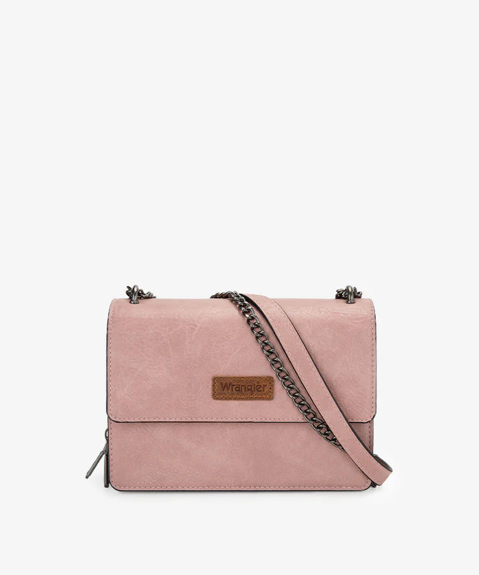 Wrangler Full-Grain Leather Flap Crossbody Purse