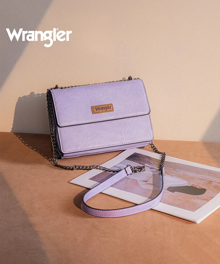 Wrangler Full-Grain Leather Flap Crossbody Purse