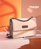 Wrangler Full-Grain Leather Flap Crossbody Purse