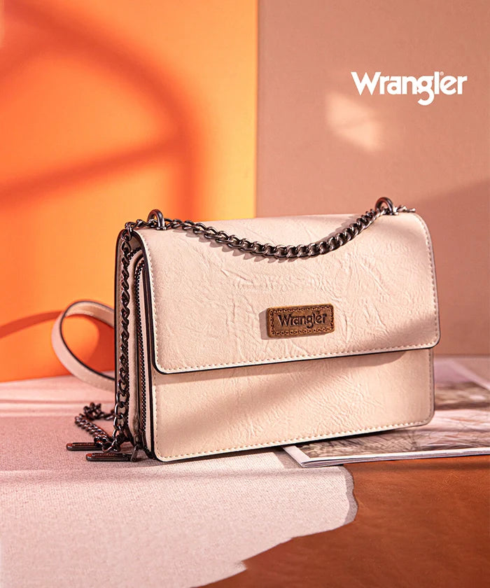 Wrangler Full-Grain Leather Flap Crossbody Purse
