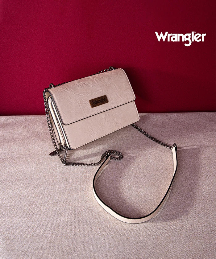 Wrangler Full-Grain Leather Flap Crossbody Purse