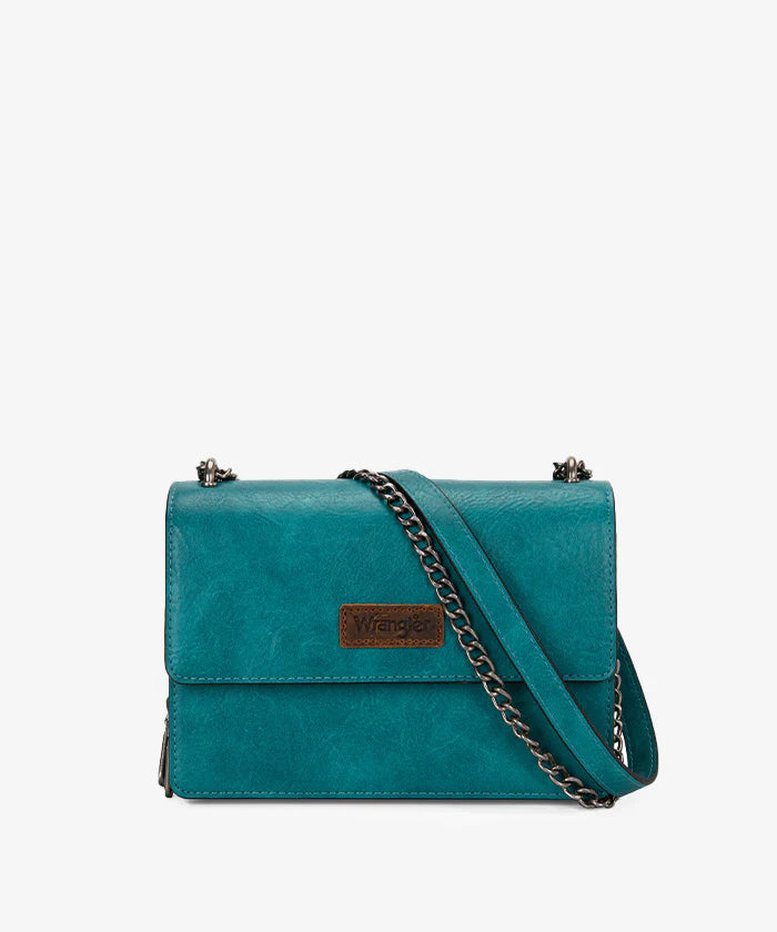 Wrangler Full-Grain Leather Flap Crossbody Purse