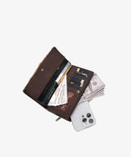 Wrangler Hair-On Cowhide Floral Tooled Wristlet