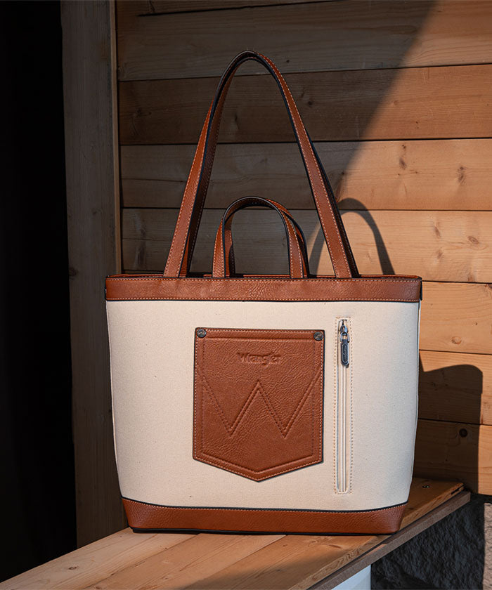 Wrangler Leather Trim Canvas Tote Bag Collection