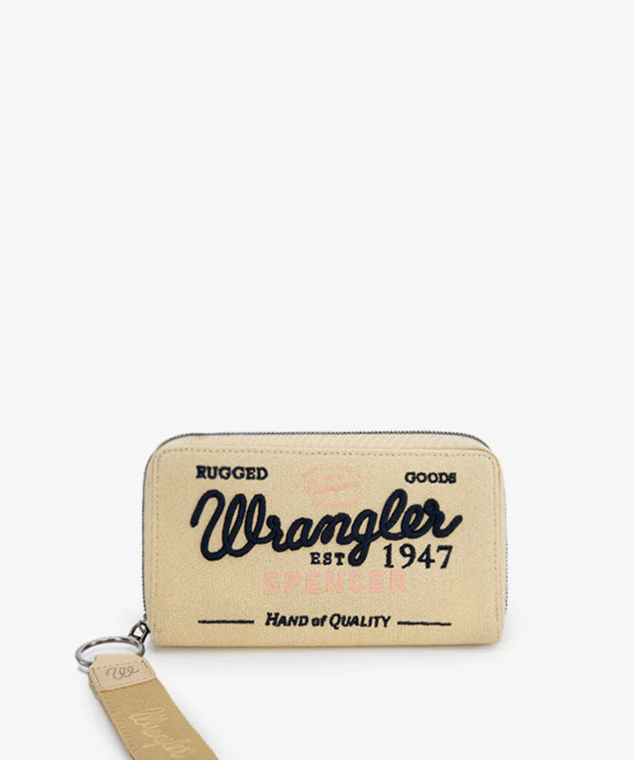 Wrangler Letters Embroidered Canvas Wristlet