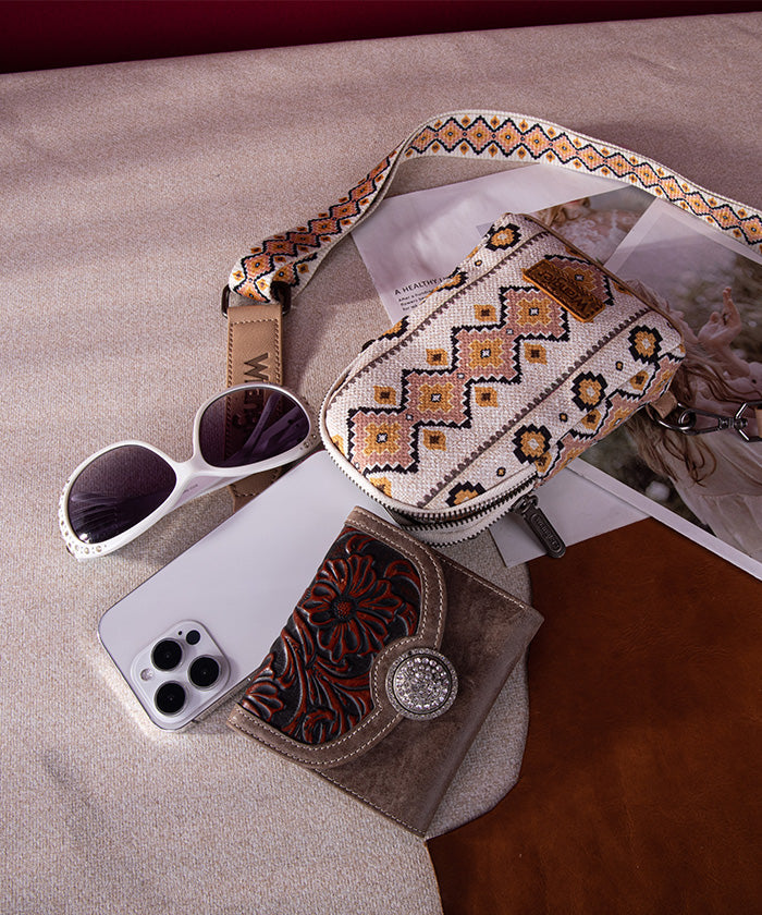 Wrangler Southwestern All-over Aztec Print Sling Bag - Limited Stock