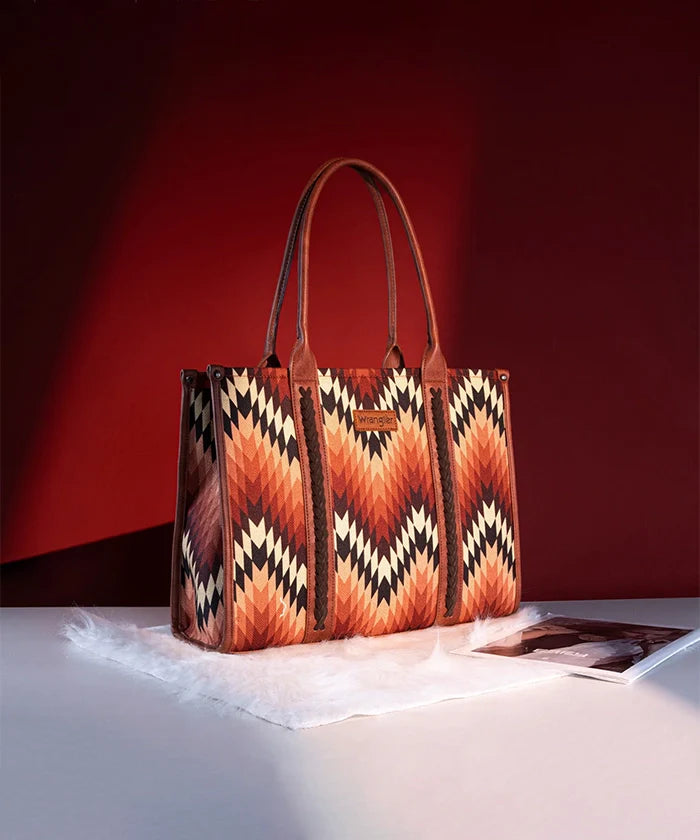 Wrangler Southwestern Pattern Concealed Carry Wide Tote Collection