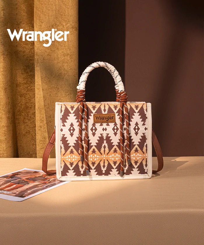 Wrangler Southwestern Print Rope Handle Tote Bag