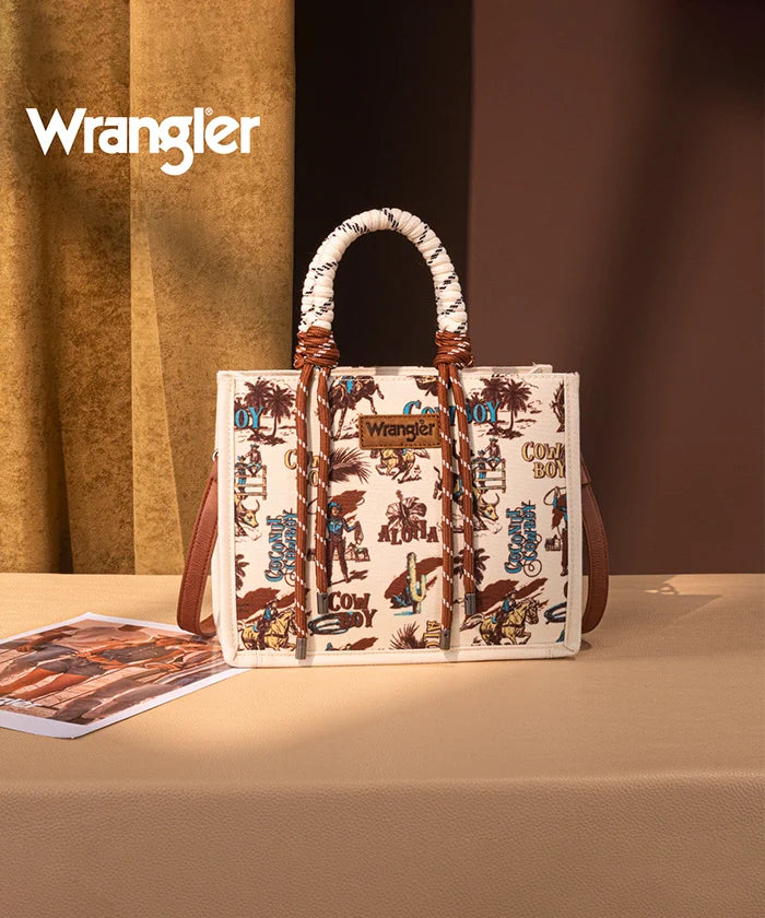 Wrangler Southwestern Print Rope Handle Tote Bag