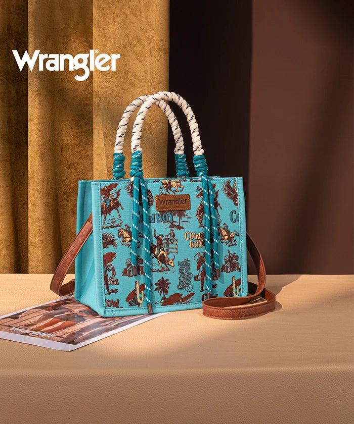 Wrangler Southwestern Print Rope Handle Tote Bag