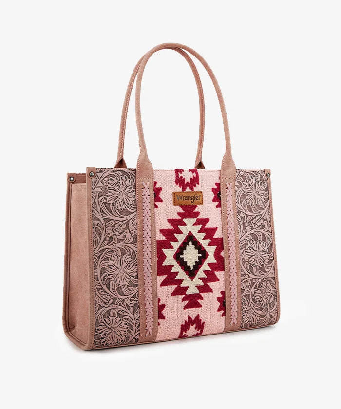 Wrangler Tooled Aztec Knitted Concealed Carry Wide Tote
