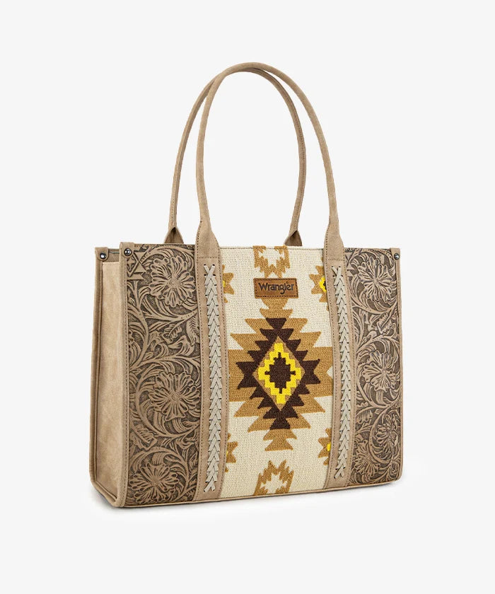 Wrangler Tooled Aztec Knitted Concealed Carry Wide Tote