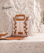 Wrangler Top Handle Embroidered Fringe Tote Bag