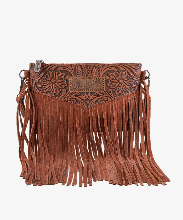 Wrangler Vintage Floral Western Fringe Crossbody Bag
