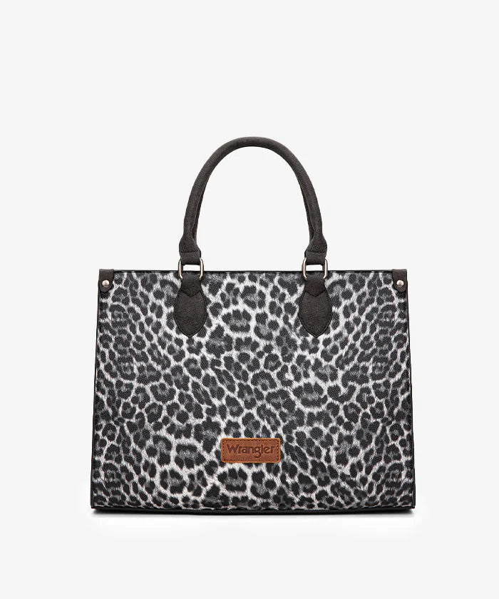 Wrangler Western All-over Leopard Print Wide Tote Bag