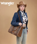 Wrangler Western All-over Leopard Print Wide Tote Bag