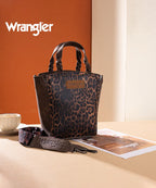 Wrangler Western Braided Handle Leopard Tote Bag