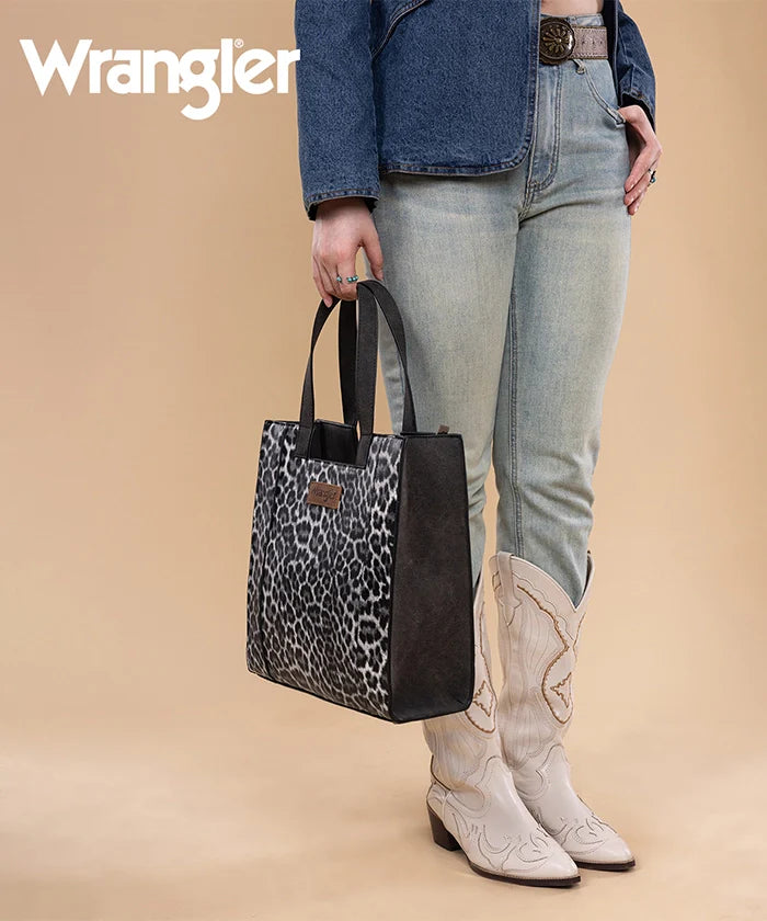 Wrangler Western All-over Leopard Print Tote Bag