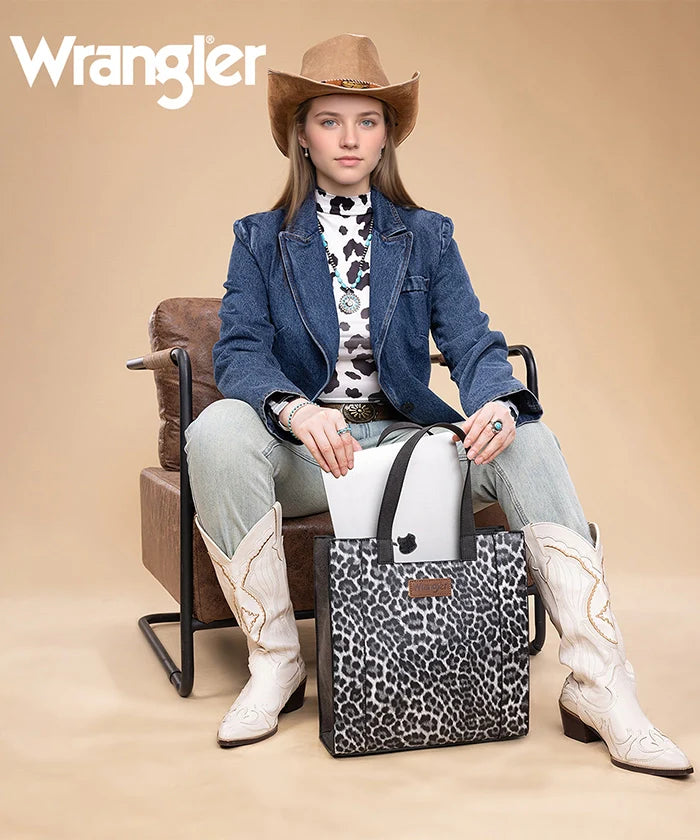 Wrangler Western All-over Leopard Print Tote Bag