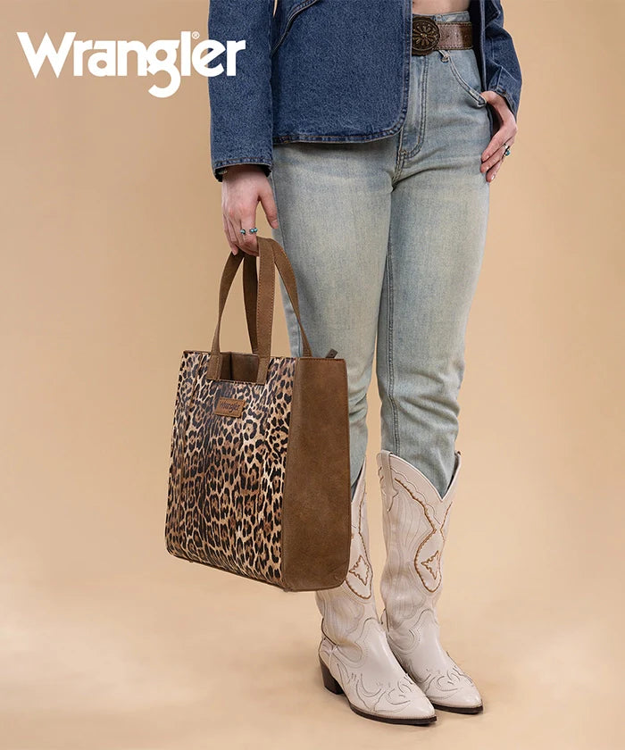 Wrangler Western All-over Leopard Print Tote Bag