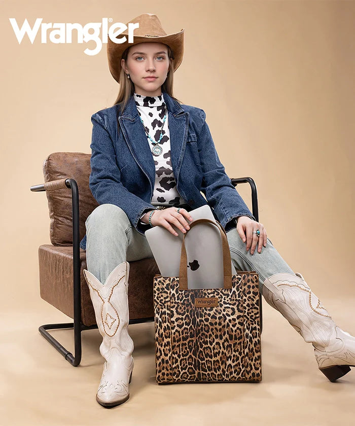 Wrangler Western All-over Leopard Print Tote Bag