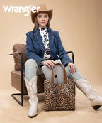 Wrangler Western All-over Leopard Print Tote Bag