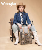 Wrangler Western All-over Leopard Print Tote Bag