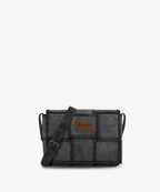 Wrangler Woven Tooled Grid Panel Flap Crossbody Bag