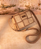 Wrangler Woven Tooled Grid Panel Flap Crossbody Bag