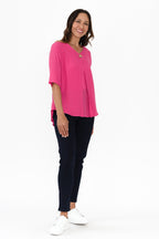 Callie Navy Cotton Stretch Pants