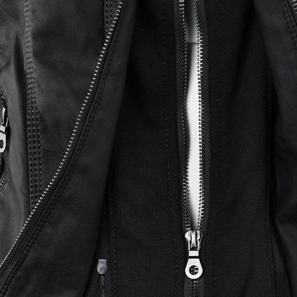 Pia | Moderne Lederjacke mit Kapuze