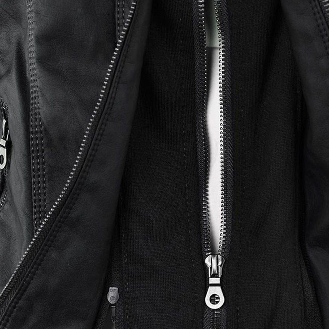Pia | Moderne Lederjacke mit Kapuze