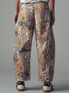 Boho Patchwork Wide-Leg Pants