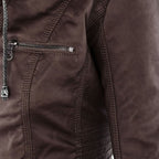 Pia | Moderne Lederjacke mit Kapuze
